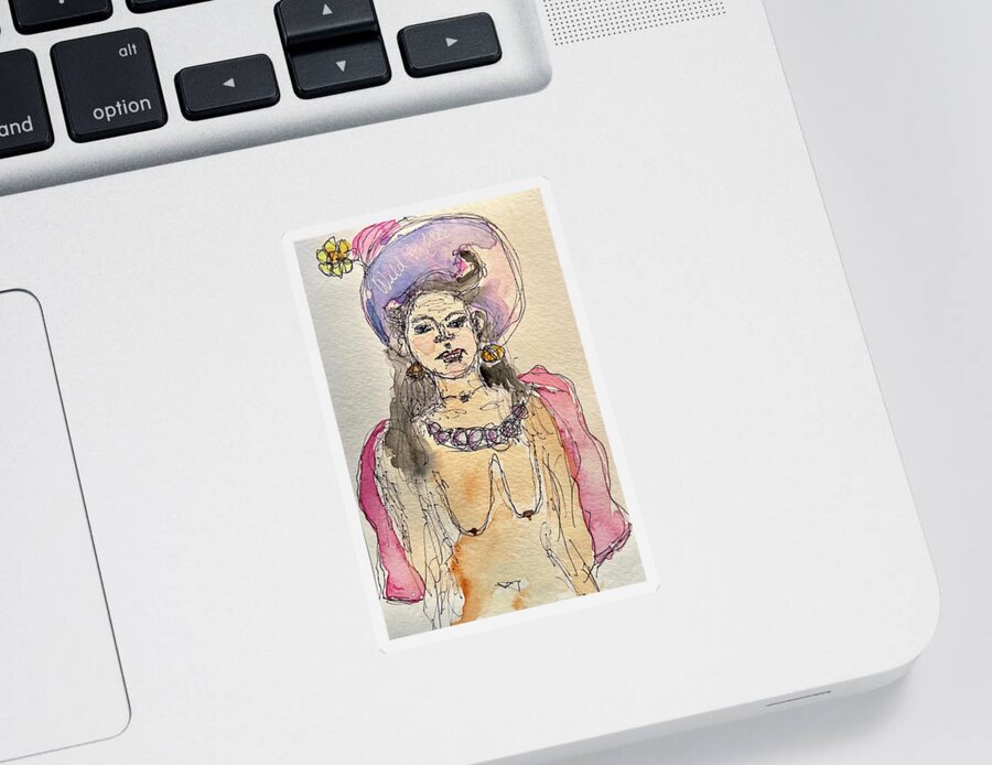  Sticker featuring the painting Victorian Titties by Theresa Marie Johnson