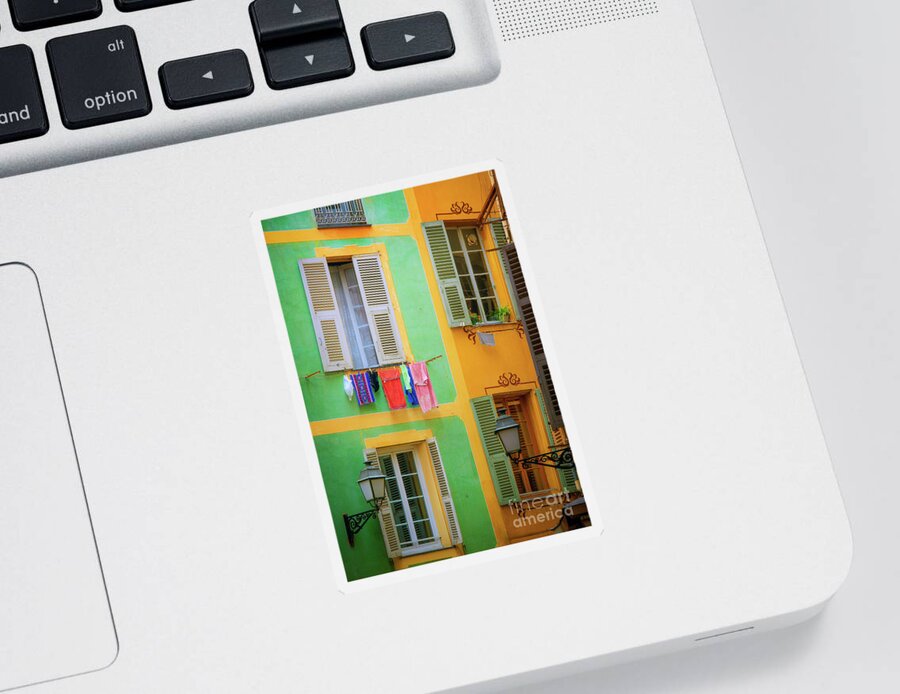 Cote D'azur Sticker featuring the photograph Vieille Ville Windows by Inge Johnsson