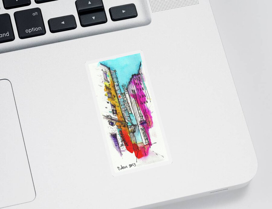 Architecture Sticker featuring the mixed media View Along 41 - New York City by Jason Nicholas