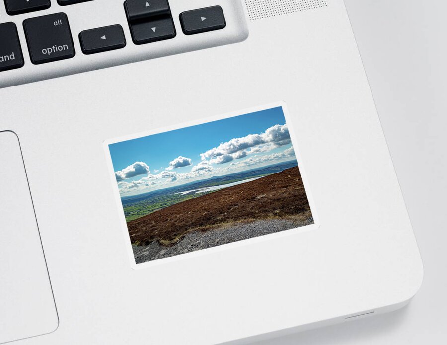 Knocknarea Sticker featuring the photograph View of Lough Gill from Knocknarea Ireland by Lisa Blake