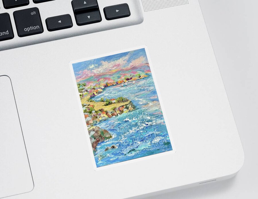 Naples Sticker featuring the painting View of Naples by Patsy Walton