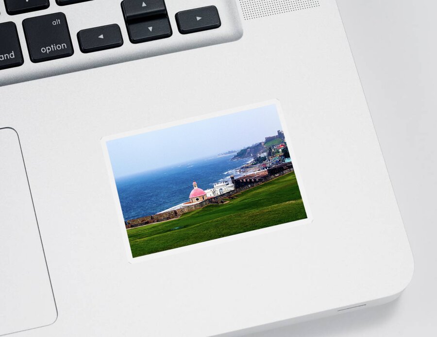 Puerto Rico Sticker featuring the photograph View of sea from El Morro by Aashish Vaidya