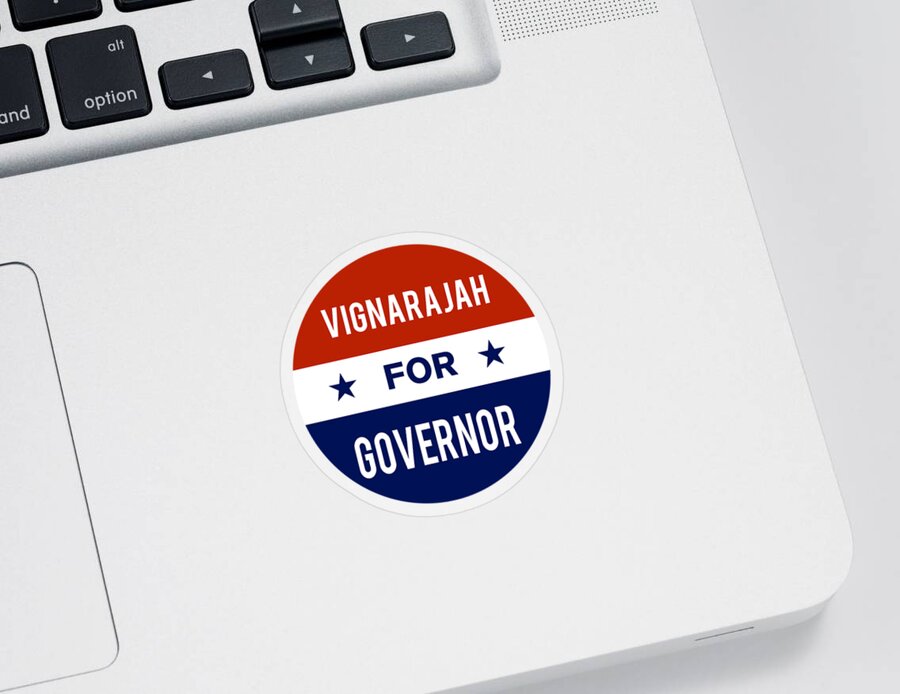 Election Sticker featuring the digital art Vignarajah For Governor by Flippin Sweet Gear