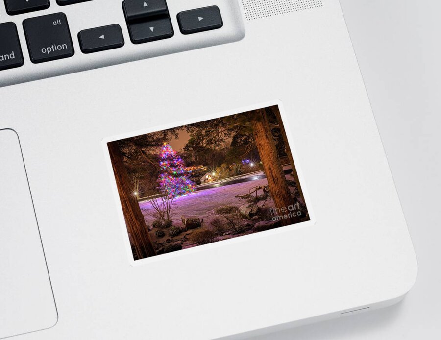 Christmas Sticker featuring the photograph Village Christmas Tree by Sean Mills
