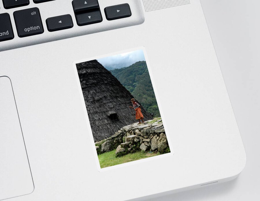 Wae Rebo Sticker featuring the photograph A Distant Village - Wae Rebo, Flores, Indonesia by Earth And Spirit
