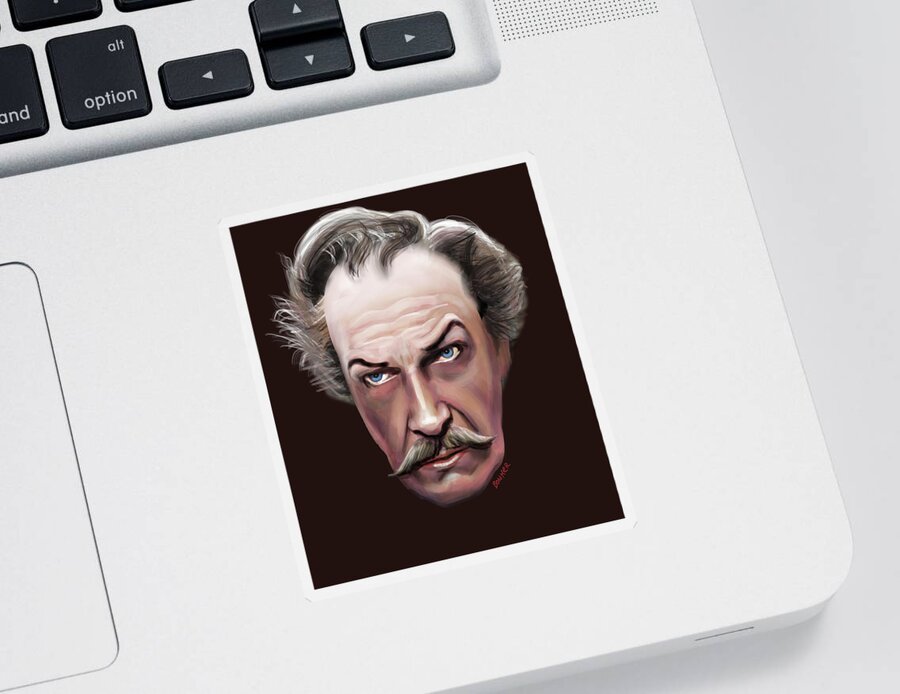 Vincent Sticker featuring the digital art Vincent Price by Buffalo Bonker