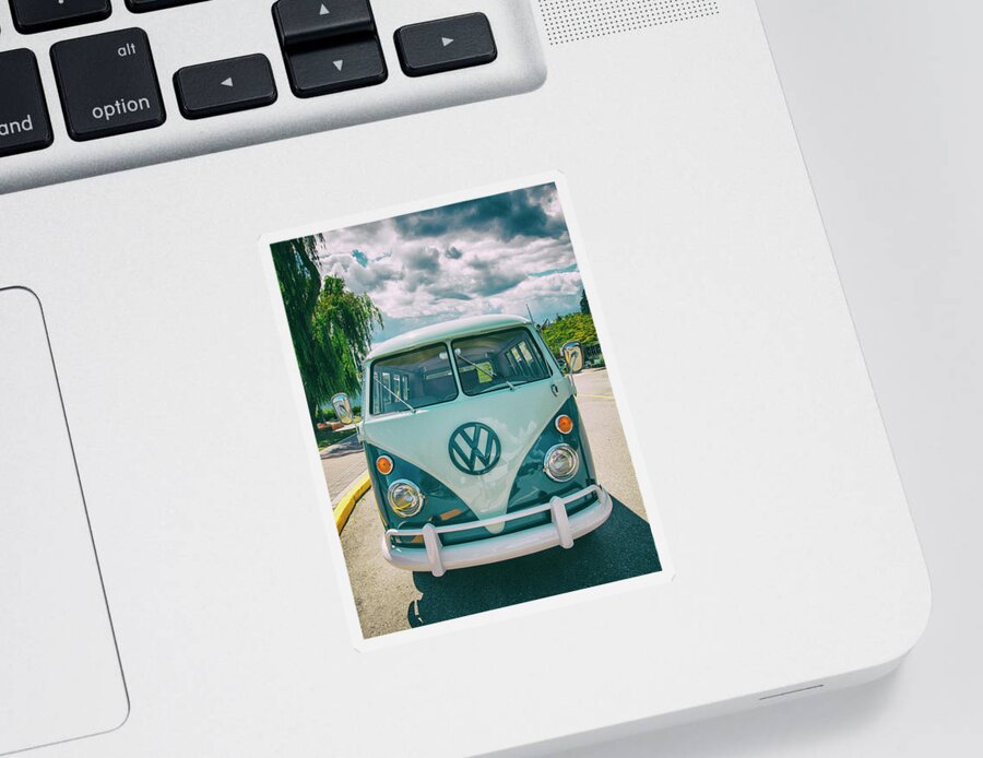 Vw Van Sticker featuring the photograph Vintage Cool by Carmen Kern