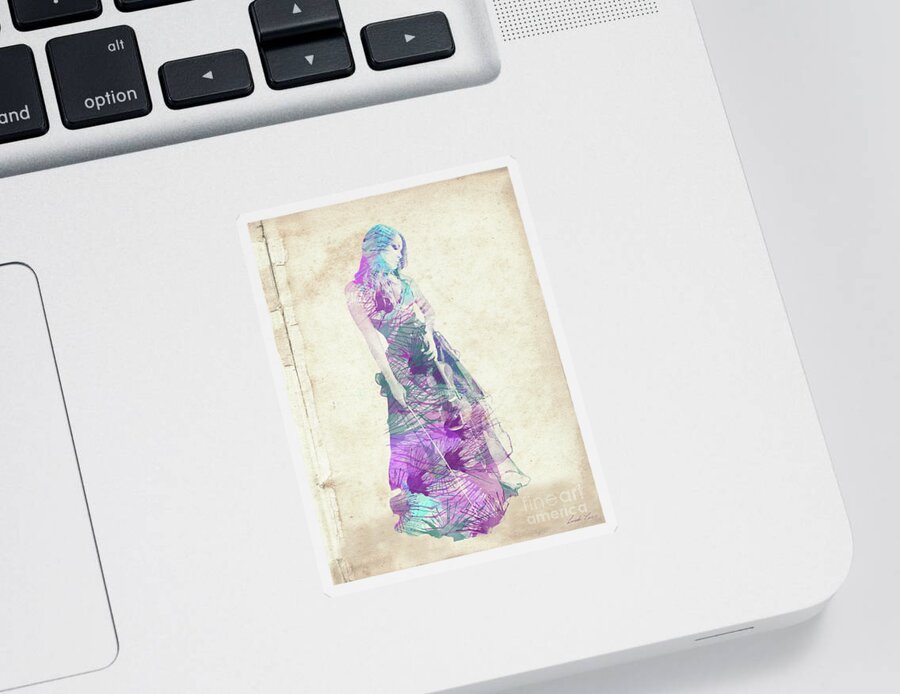 Violin Sticker featuring the digital art Viva la Vida by Linda Lees