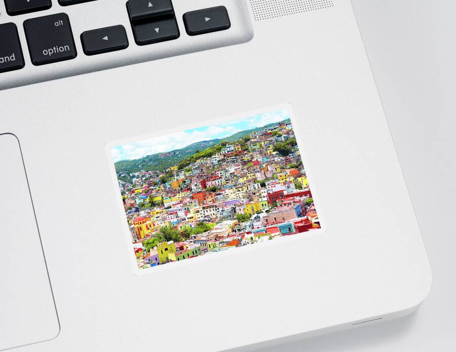 Mexico Sticker featuring the photograph Viva Mexico Collection - Guanajuato Colorful City X by Philippe HUGONNARD