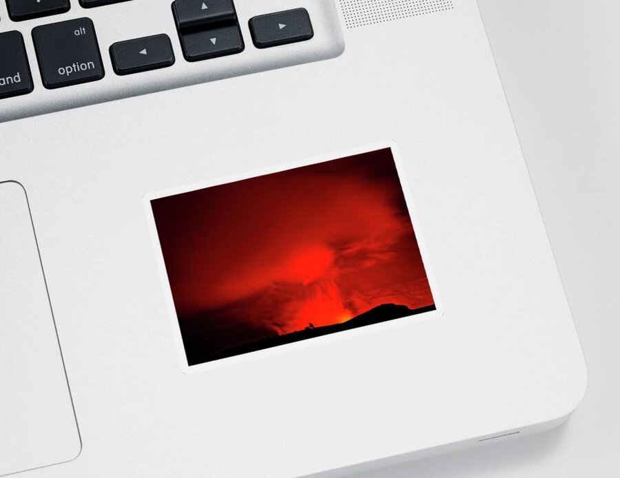 Kilauea Volcano Sticker featuring the photograph Volcanic Plume Day 1 September 2021 Eruption by Heidi Fickinger