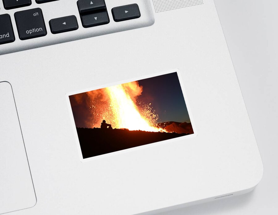 Volcano Sticker featuring the photograph Volcano Sitting By The Fire by William Kennedy