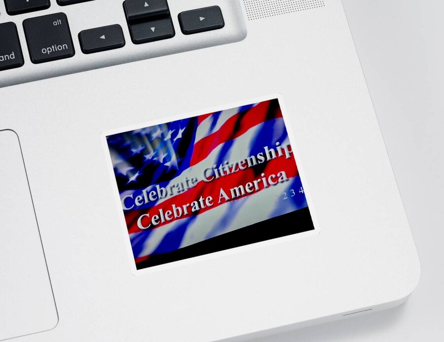 Flag Sticker featuring the photograph Democracy by Kerry Obrist