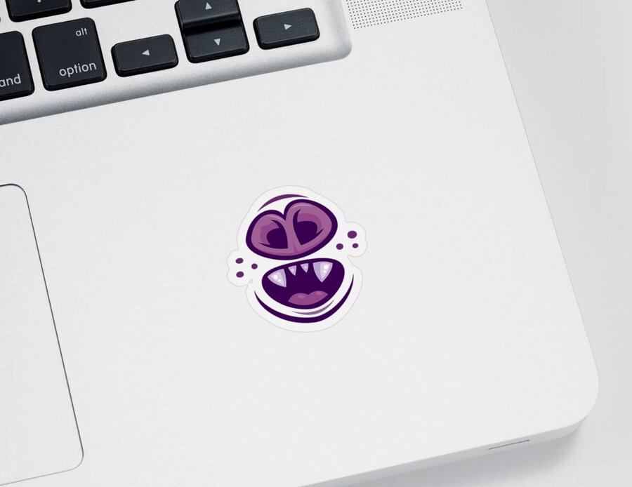 Vampire Sticker featuring the digital art Wacky Vampire Bat Mouth and Nose by John Schwegel