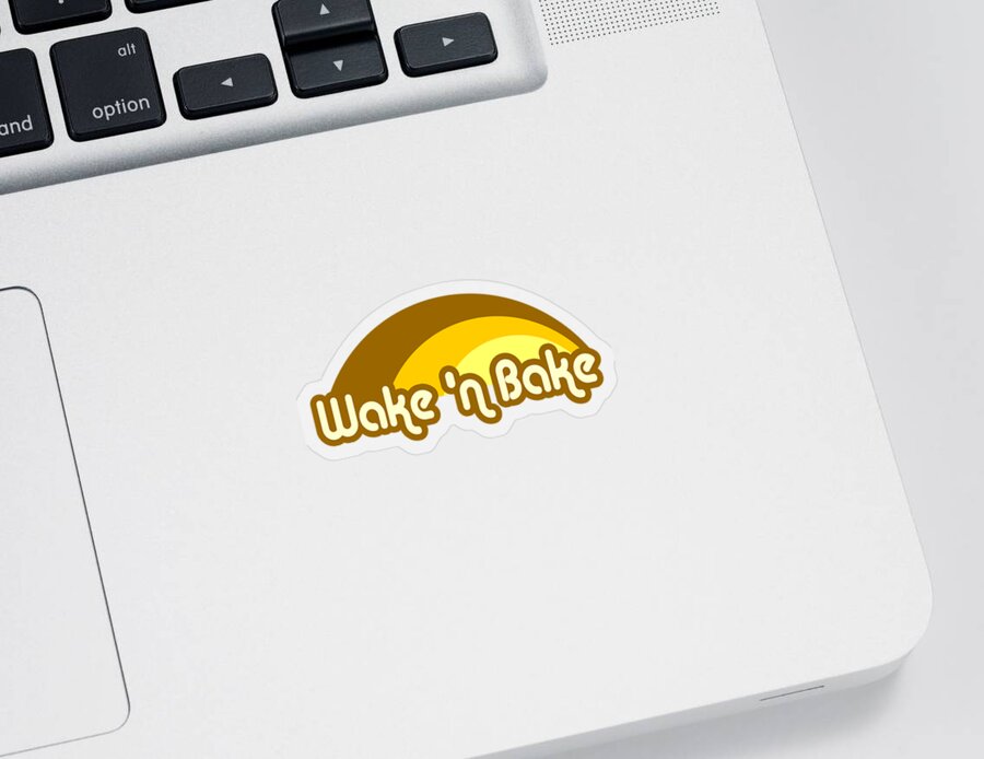 Funny Sticker featuring the digital art Wake n Bake by Flippin Sweet Gear