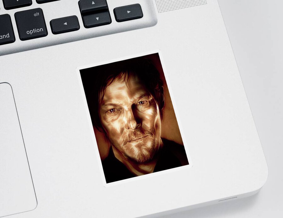 The Walking Dead Sticker featuring the drawing Walking Dead - Sepia Edition by Fred Larucci