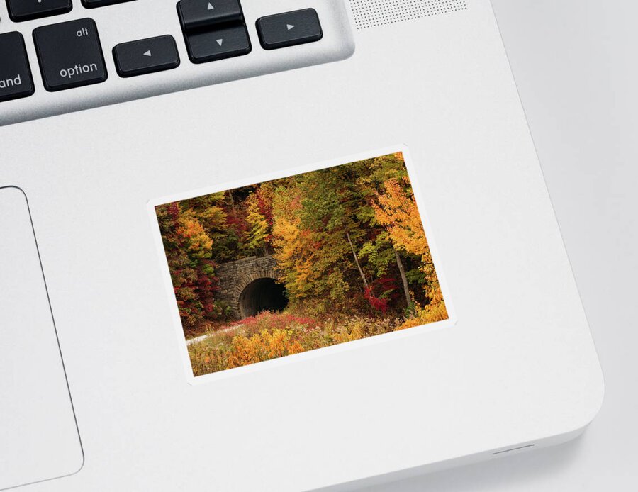 Blue Ridge Parkway Sticker featuring the photograph Wash Creek Valley Tunnel on Blue Ridge Parkway 2 by Joni Eskridge