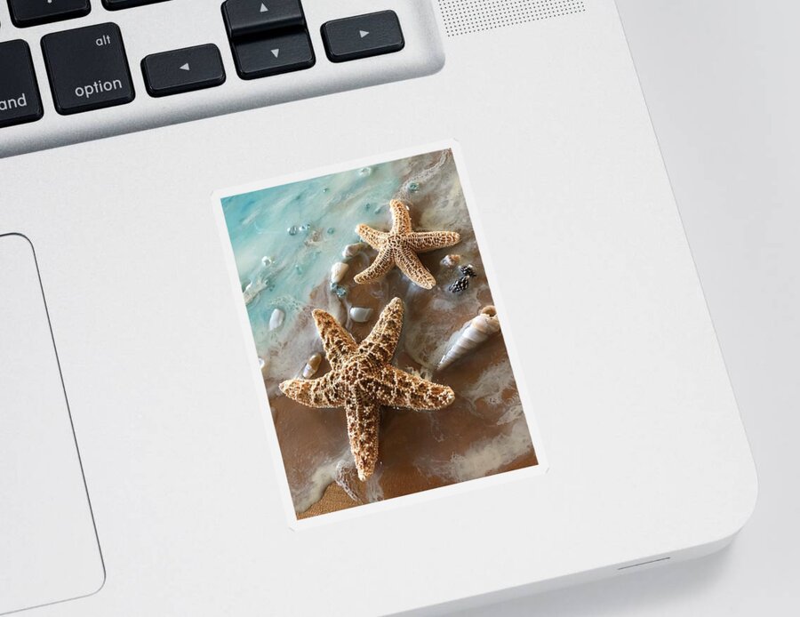 Starfish Sticker featuring the painting Washed Ashore by Rachelle Stracke