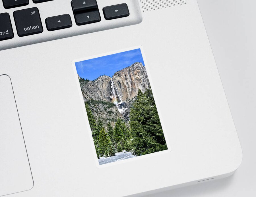 Yosemite Falls Sticker featuring the photograph Water, Granite, Light by Leslie Struxness