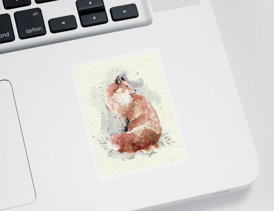 Fox Sticker featuring the painting Watercolor Fox by Garden Of Delights