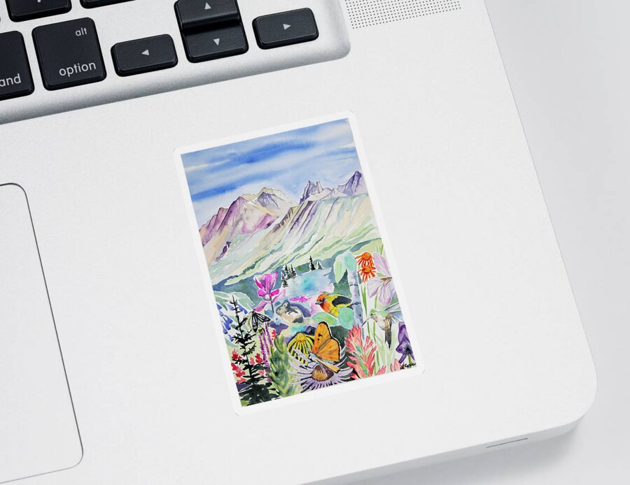 Telluride Sticker featuring the painting Watercolor - Telluride Memories by Cascade Colors