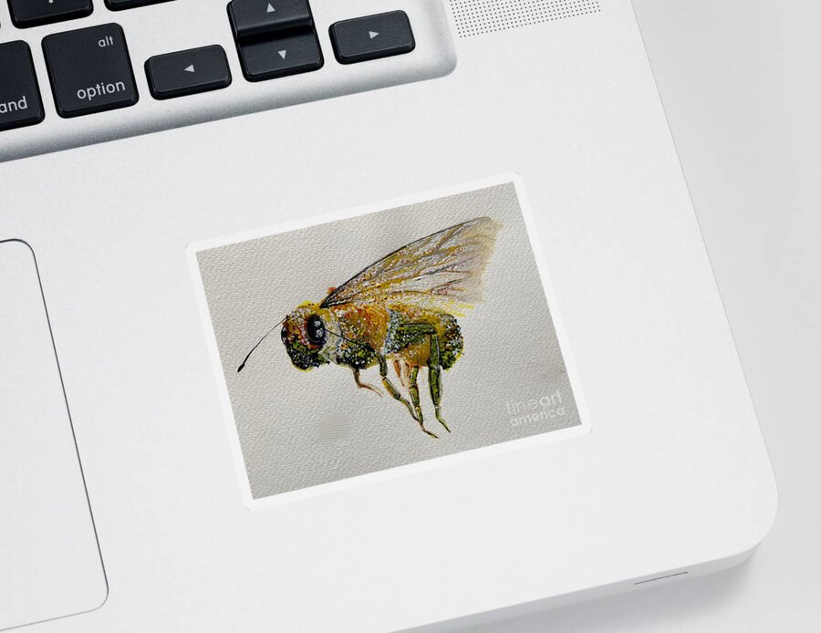 Watercolour Sticker featuring the painting Watercolour bee by Sharron Knight