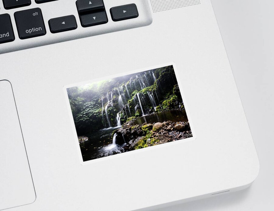 Waterfalls Bali Sticker featuring the photograph Into The Mist - Waterfall, Bali, Indonesia by Earth And Spirit