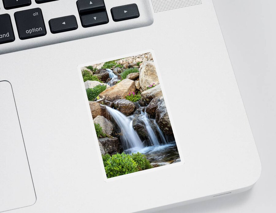 Waterfall Sticker featuring the photograph Waterfall - Bighorn Mountains by Aaron Spong