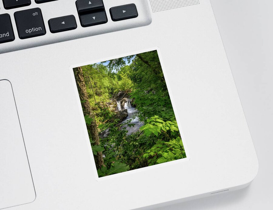 Adventure Sticker featuring the photograph Waterfall in the Woods by Mike Whalen