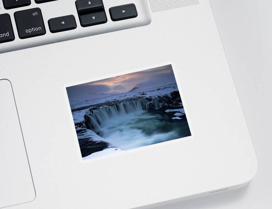 Godafoss Sticker featuring the photograph North Of Eden - Godafoss Waterfall, Iceland by Earth And Spirit