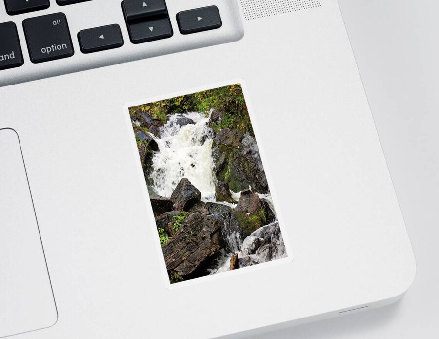 Waterfall Woodlands Picture Sticker featuring the photograph Waterfall Woodlands Picture by Gwen Gibson