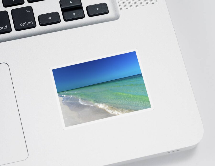 Florida Sticker featuring the photograph Waves on Beach by Marian Tagliarino