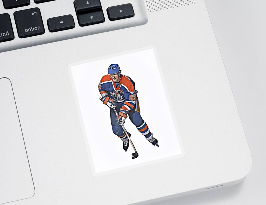 Wayne Gretzky Edmonton Oilers Cartoon Art Canvas Print