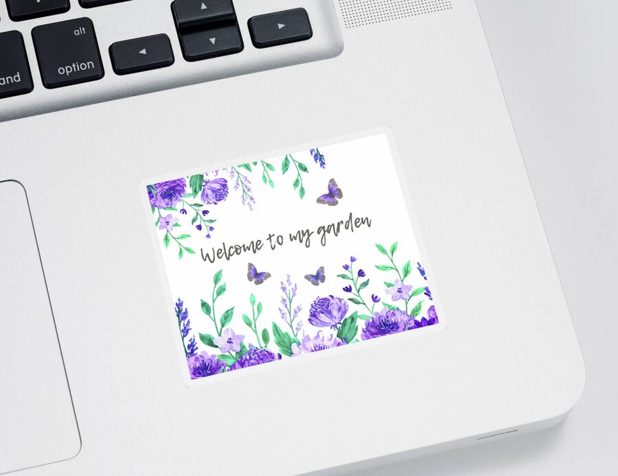 Welcome Garden Sticker featuring the painting Welcome To My Garden by Tina LeCour