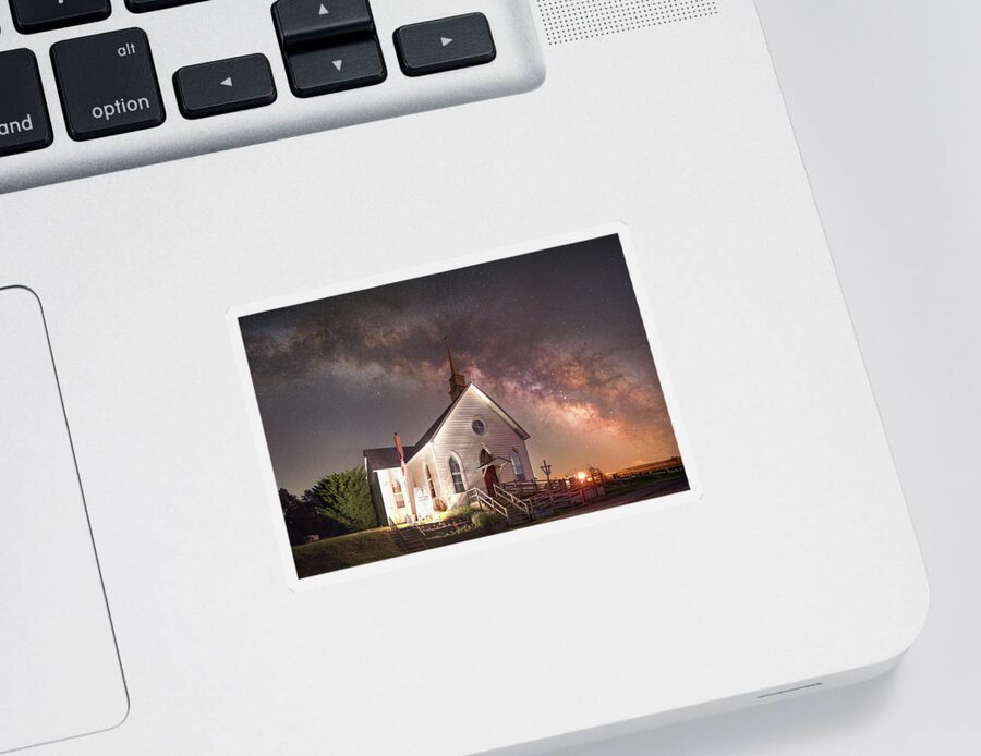 Nightscape Sticker featuring the photograph Wesley Chapel by Grant Twiss