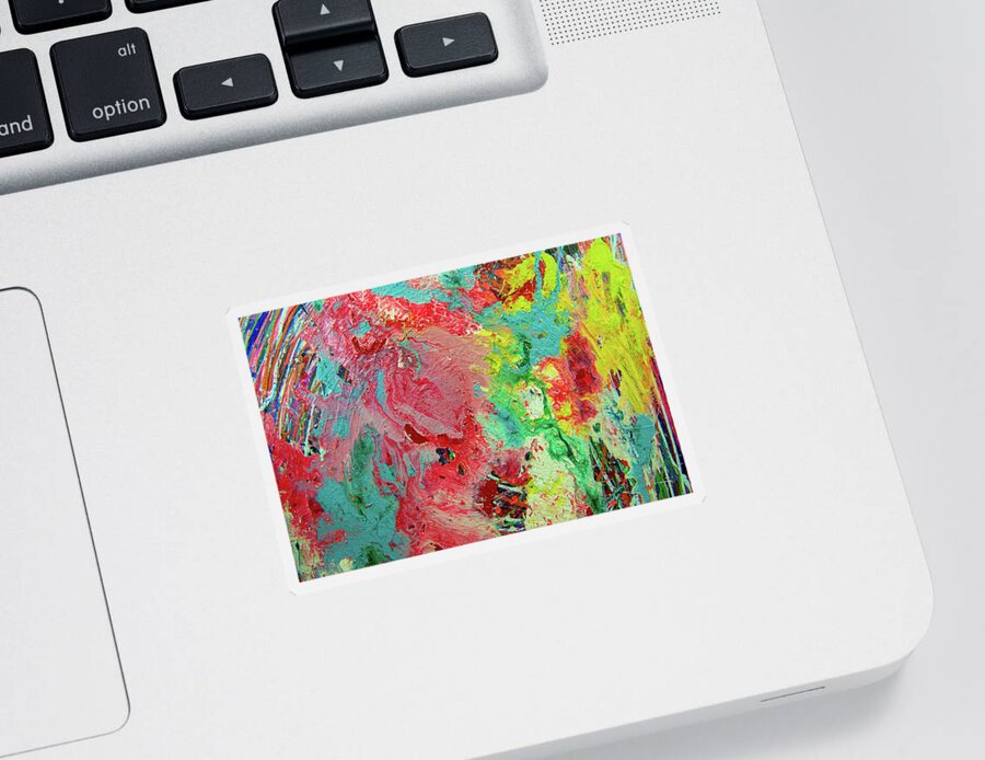 Abstract Sticker featuring the painting Nibiru Topo 30 by Doug LaRue