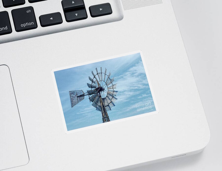 Windmill Sticker featuring the photograph Wheel Of A Windmill by Jennifer White