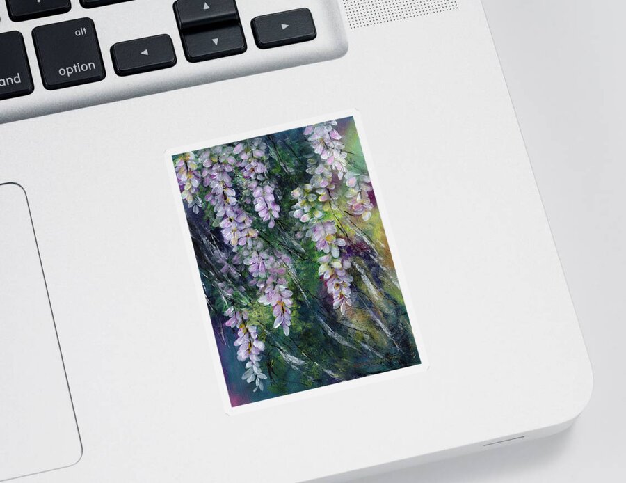 Wisteria Sticker featuring the painting Whispers in the Wind by Charlene Fuhrman-Schulz
