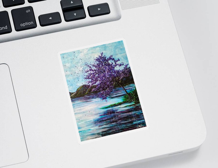 Landscape Sticker featuring the painting Whispers of Wishes by Joel Tesch