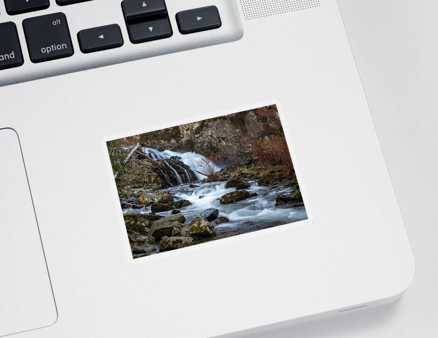 White Oak Falls Sticker featuring the photograph White Oak Falls by Chris Berrier