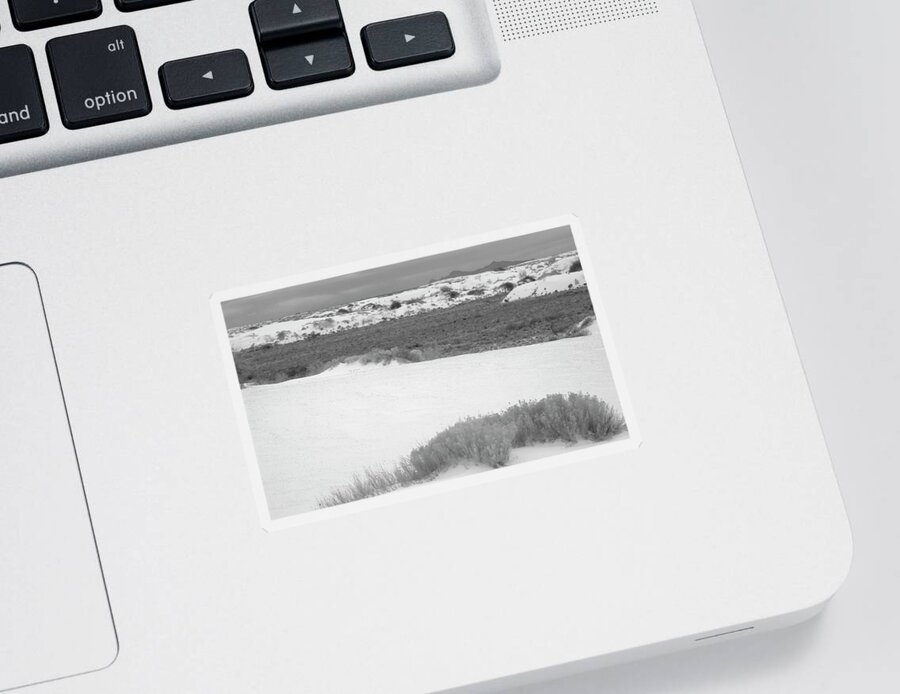 White Sands Photo Sticker featuring the photograph White Sands New Mexico USA bw by Bob Pardue