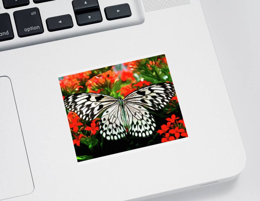 White Wings Sticker featuring the digital art White Wings by Susan Maxwell Schmidt