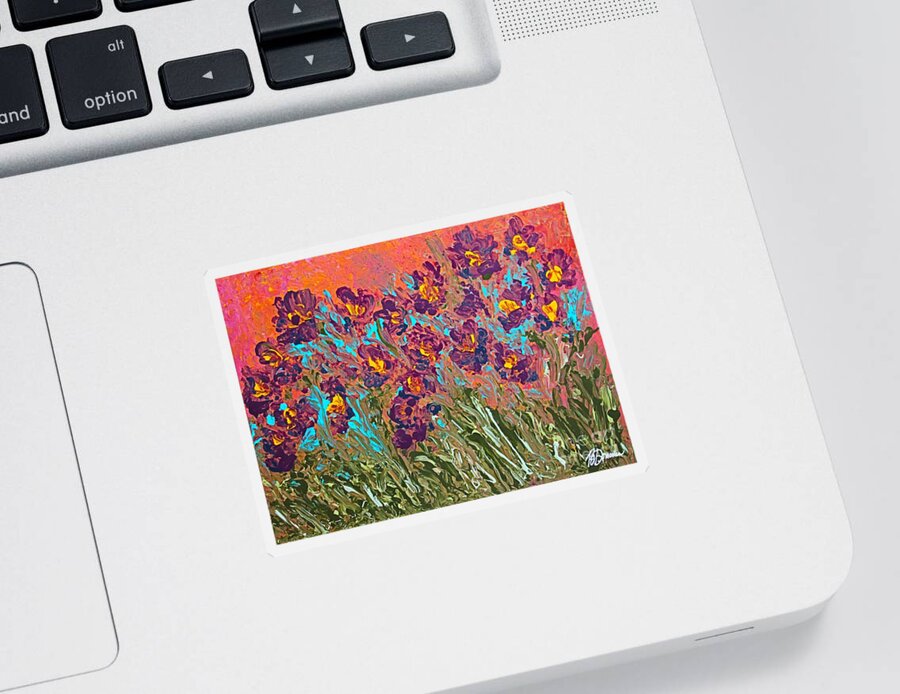 Van Gogh Sticker featuring the painting Wild Iris Van Gogh Style by Barbara Donovan