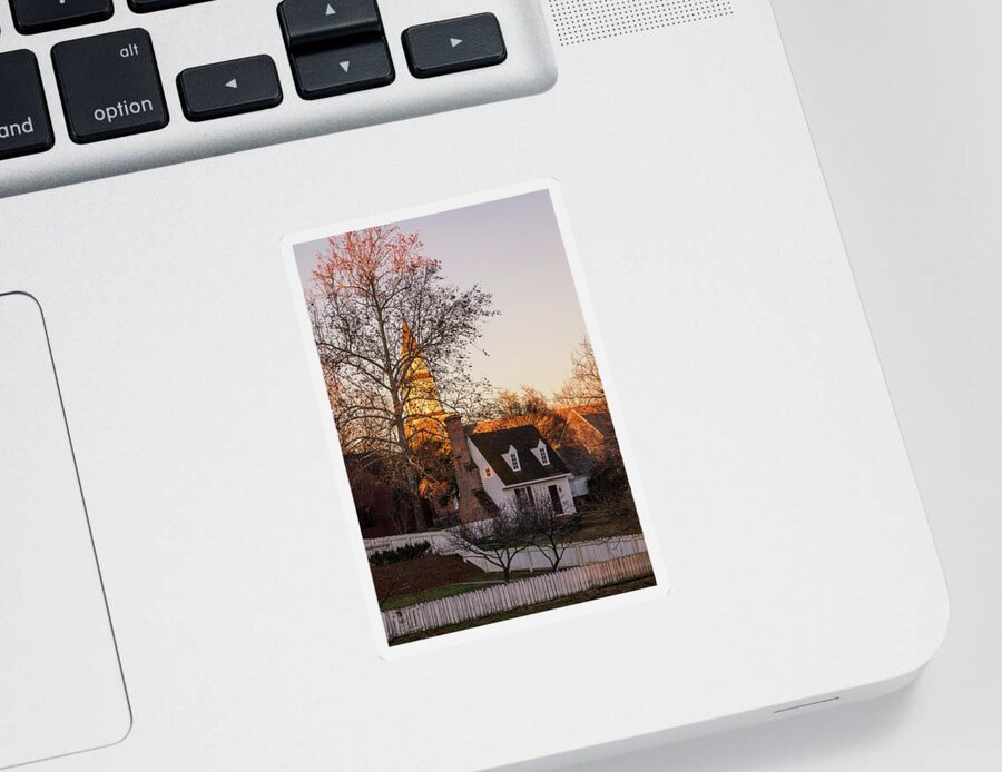 Colonial Williamsburg Sticker featuring the photograph Williamsburg Sunset by Rachel Morrison