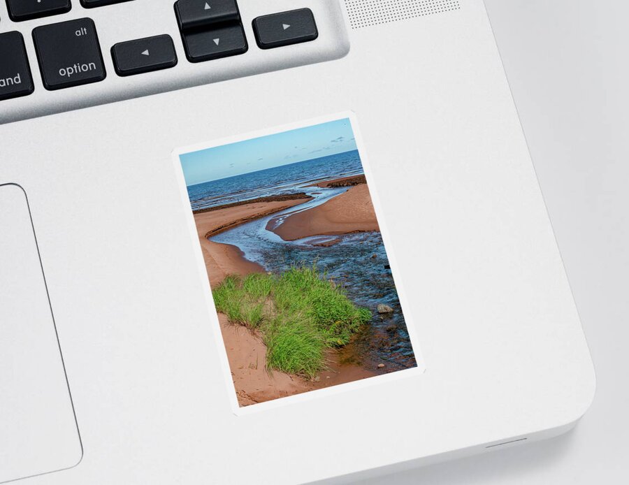 Prince Edward Island Sticker featuring the photograph Winding Out To Sea by Marcy Wielfaert