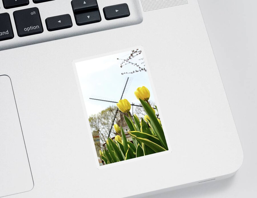 Nature Sticker featuring the photograph Windmills And Blossoms by Lens Art Photography By Larry Trager