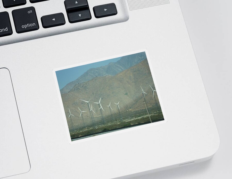 Windmill Sticker featuring the photograph Windmills of Palm Springs by Roxy Rich