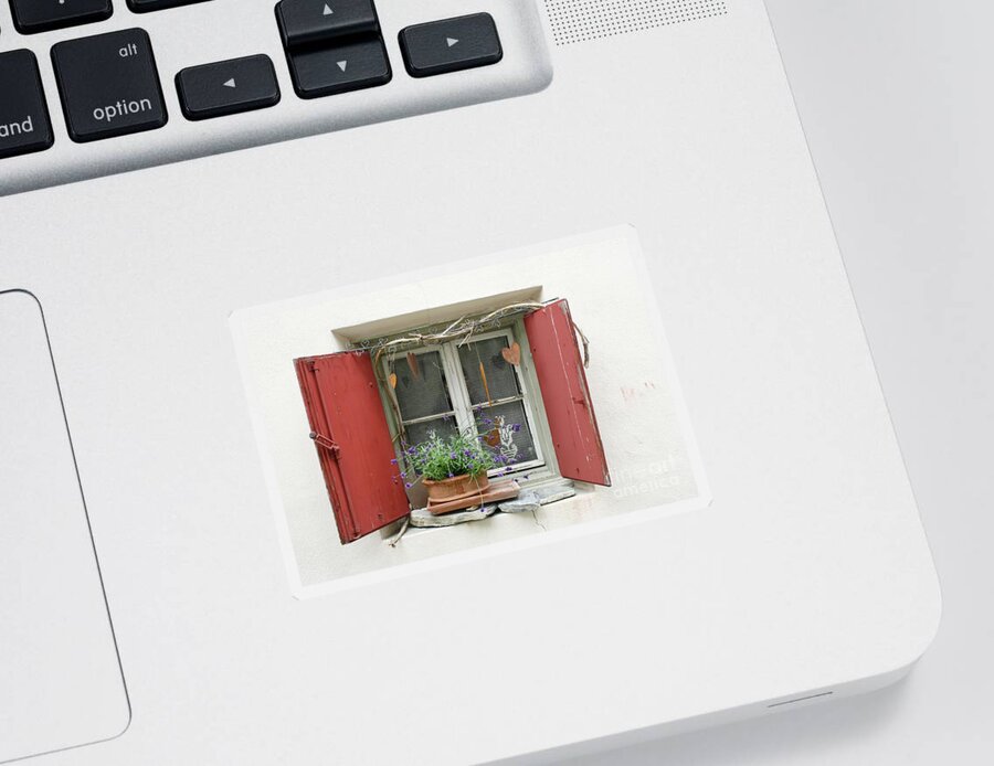 Window In Sent Sticker featuring the photograph Window in Sent II by Flavia Westerwelle