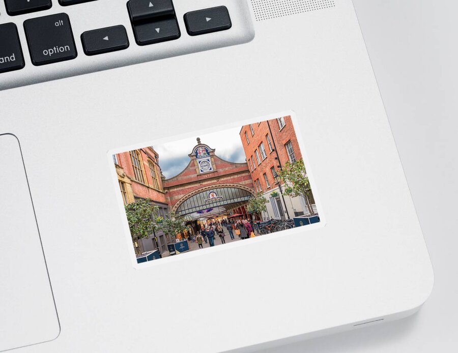 United Kingdom Sticker featuring the photograph Windsor Train Station Arcade by Marcy Wielfaert