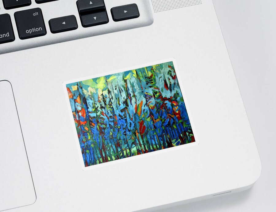 Abstract Sticker featuring the painting Windy Autumn Day by Marysue Ryan