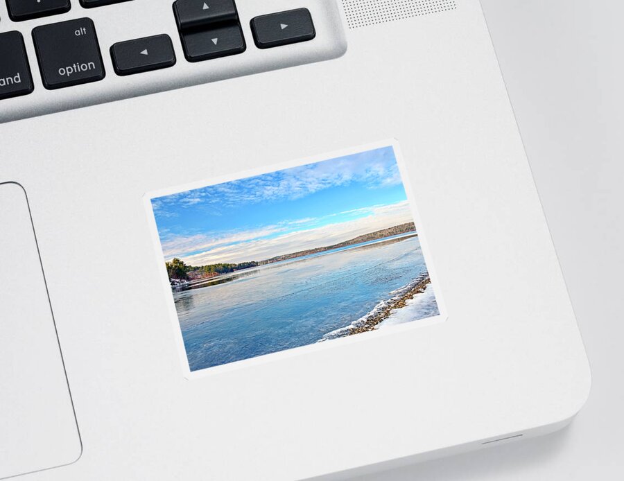 Nature Sticker featuring the photograph Winter day on the water by Monika Salvan